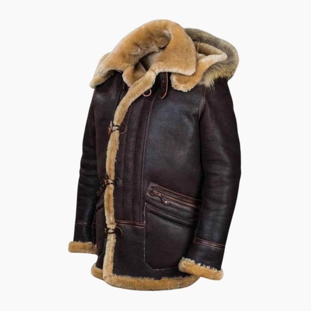 HerrenWinterjackemitLammfellkapuze_2.jpg Men's Winter Jacket with Sheepskin Hood - Image 1