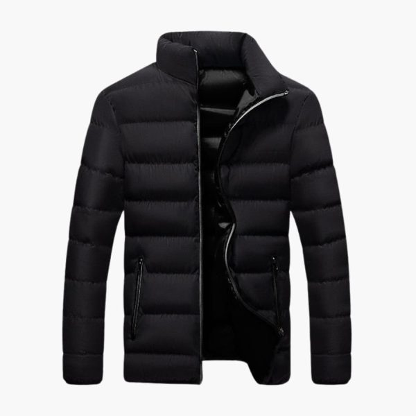 Men's Winter Jacket with Zipper and Side Pockets