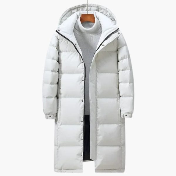Men’s Long Parka with Hood and Zipper