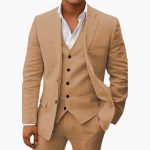 Men's Suit Set with Vest and Notched Lapel - Image 4