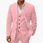 Men's Suit Set with Vest and Notched Lapel - Image 5