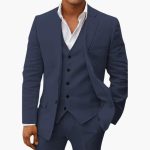 Men's Suit Set with Vest and Notched Lapel - Image 6