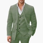 Men's Suit Set with Vest and Notched Lapel - Image 7