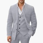 Men's Suit Set with Vest and Notched Lapel - Image 8