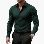 Men's Long Sleeve Shirt with Collar and Button Closure - Image 5