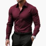 Men's Long Sleeve Shirt with Collar and Button Closure - Image 6