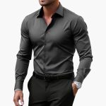 Men's Long Sleeve Shirt with Collar and Button Closure - Image 7