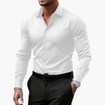 Men's Long Sleeve Shirt with Collar and Button Closure - Image 2