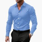 Men's Long Sleeve Shirt with Collar and Button Closure - Image 4