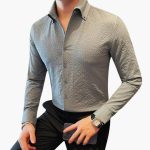 Men's Shirt with Kent Collar and Long Sleeves - Image 4