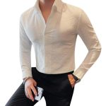Men's Shirt with Kent Collar and Long Sleeves - Image 5