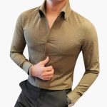 Men's Shirt with Kent Collar and Long Sleeves - Image 3