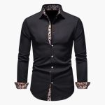 Men's Shirt with Button Closure and Patterned Cuffs - Image 4
