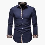 Men's Shirt with Button Closure and Patterned Cuffs - Image 2
