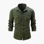 Men's Shirt with Button Placket and Chest Pockets - Image 13