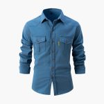 Men's Shirt with Button Placket and Chest Pockets - Image 9