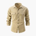 Men's Shirt with Button Placket and Chest Pockets