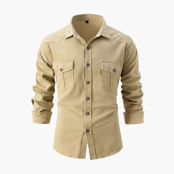 Men's Shirt with Button Placket and Chest Pockets