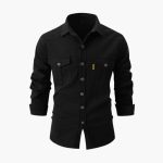 Men's Shirt with Button Placket and Chest Pockets - Image 7