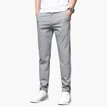 Men's Pants with Zipper and Side Pockets