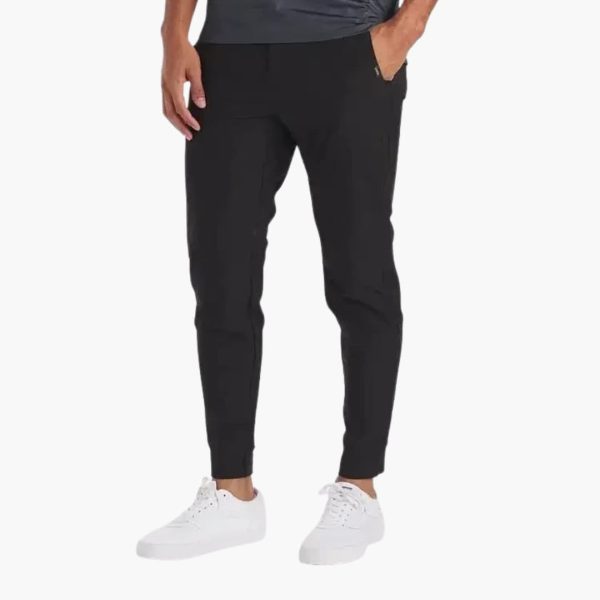 Men's Pants with Stretch Waistband and Tapered Legs