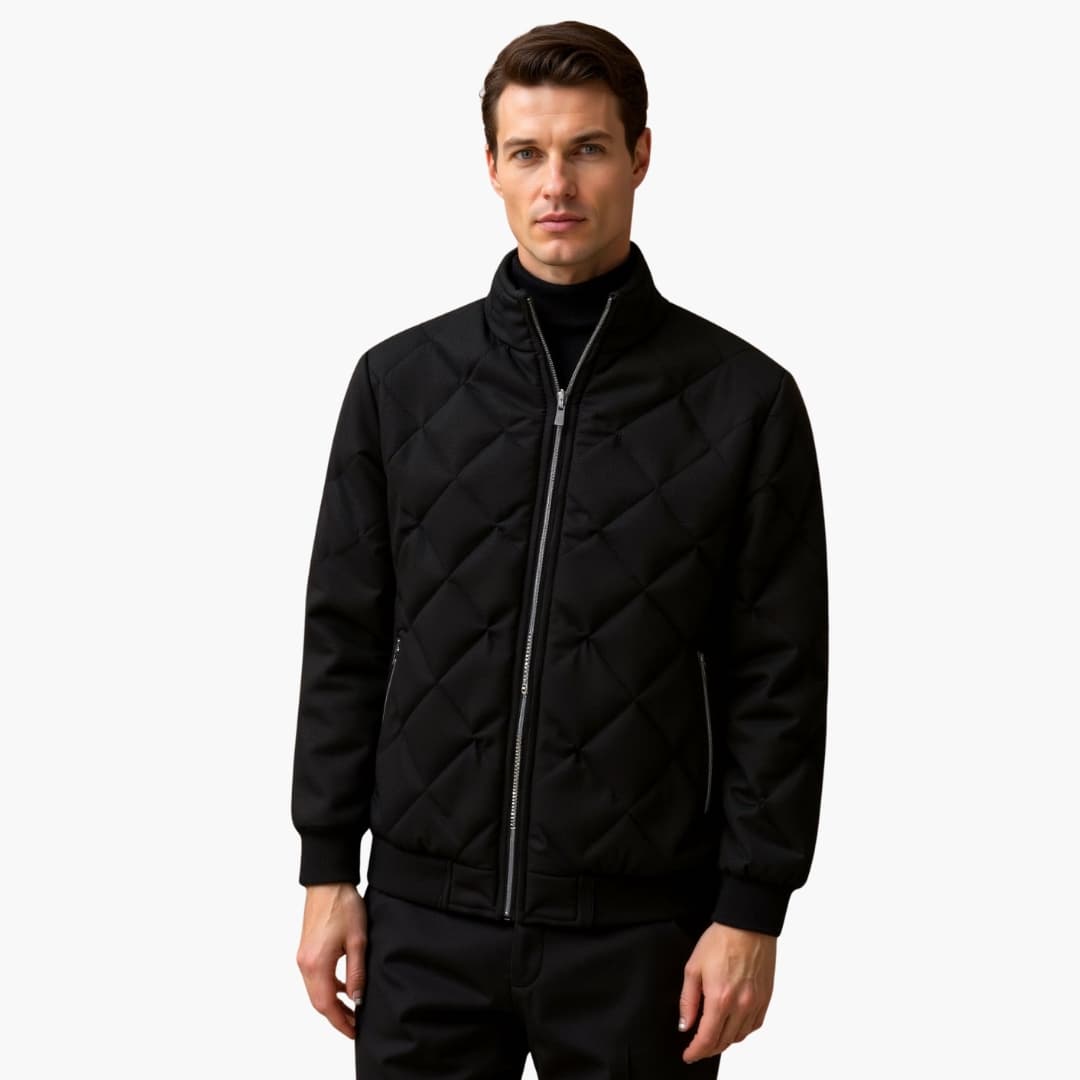 HerrenjackemitReissverschlussundGesteppterOberflache_1.jpg Men's Jacket with Zipper and Quilted Surface - Image 1
