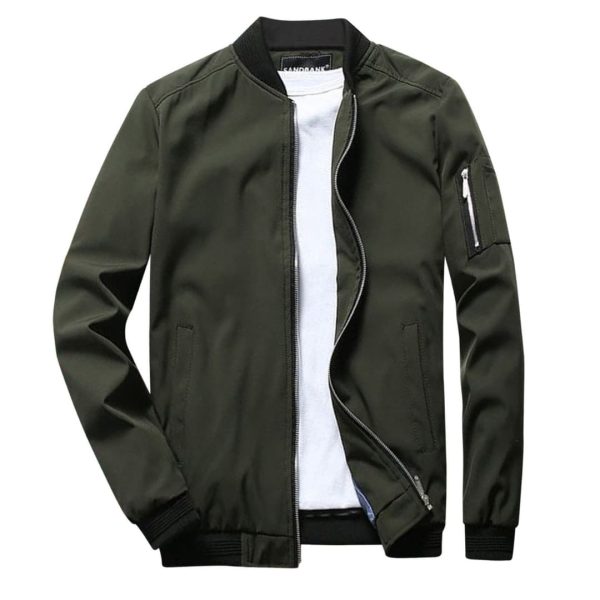 Men's Jacket with Zipper and Two Side Pockets