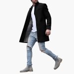 Men's Jacket with Notched Lapel and Button Closure in Front - Image 2