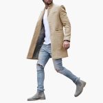 Men's Jacket with Notched Lapel and Button Closure in Front - Image 3