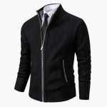 Men's Jacket with Stand-Up Collar and Front Zipper - Image 5