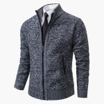 Men's Jacket with Stand-Up Collar and Front Zipper - Image 8