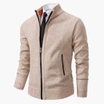 Men's Jacket with Stand-Up Collar and Front Zipper - Image 4