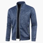 Men's Jacket with Stand-Up Collar and Zipper Pockets - Image 2