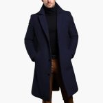 Men's Coat with Notched Collar and Front Button Closure - Image 4
