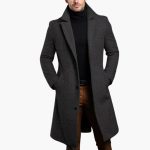 Men's Coat with Notched Collar and Front Button Closure - Image 3