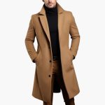 Men's Coat with Notched Collar and Front Button Closure - Image 2