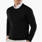Men's Sweater with V-Neck and Long Sleeves