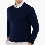 Men's Sweater with V-Neck and Long Sleeves - Image 2