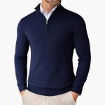Men’s Pullover with Quarter Zip and Ribbed Hem - Image 6