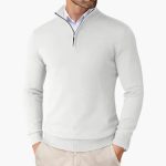 Men's sweater with quarter zip and long sleeves - Image 4