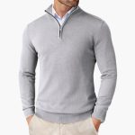 Men’s Pullover with Quarter Zip and Ribbed Hem - Image 8