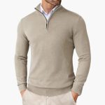 Men’s Pullover with Quarter Zip and Ribbed Hem - Image 9