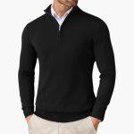 Men’s Pullover with Quarter Zip and Ribbed Hem - Image 2
