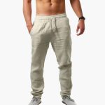 Men's Jogging Pants with Drawstring Waist and Side Pockets