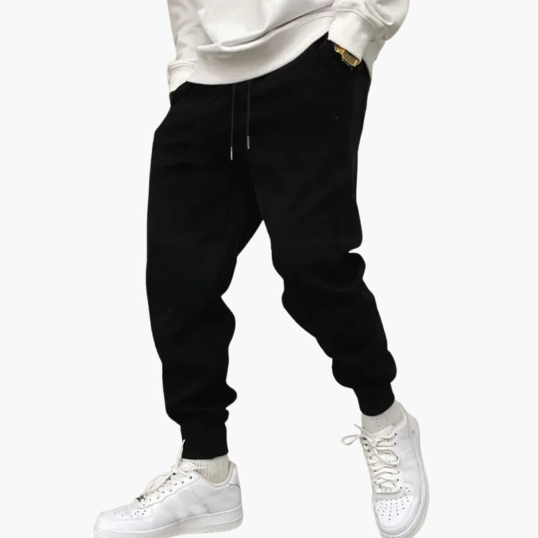 JogginghosenfurHerrenmitLosAngelesSchriftzugundKordelzugamBund_3_1800x1800_cleanup.png Men's Jogging Pants with Los Angeles Print and Drawstring Waist - Image 1