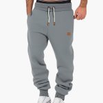 Men's Jogging Pants with Pockets and Drawstring Waistband