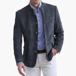 Classic Men's Jacket with Stand-Up Collar and Button Placket - Image 5