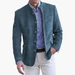 Classic Men's Jacket with Stand-Up Collar and Button Placket - Image 2