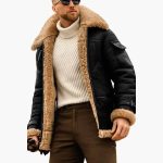 Men’s  Aviator Jacket with Zip Closure - Image 3