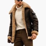 Men’s  Aviator Jacket with Zip Closure - Image 5